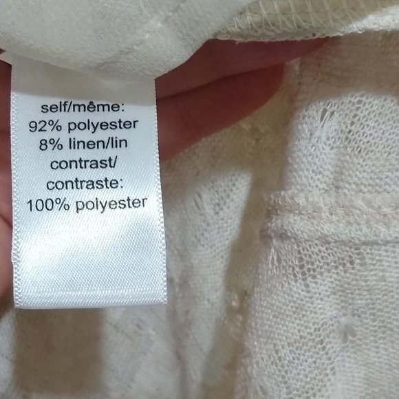 NWT Maurices Plus Size 0X Boho Pullover High-Low Ivory/Cream Linen Tunic/Blouse - Picture 8 of 8